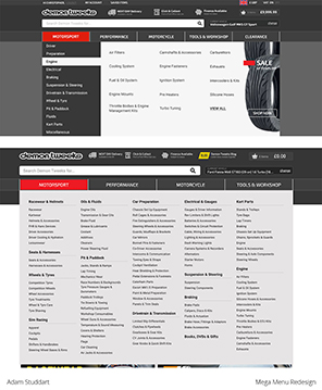 Demon Tweeks 2018 Mega Menu Redesign