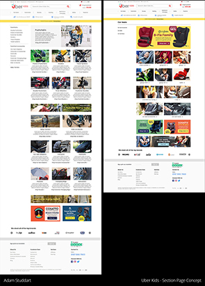 Uber Kids - Section Page Redesign Concept